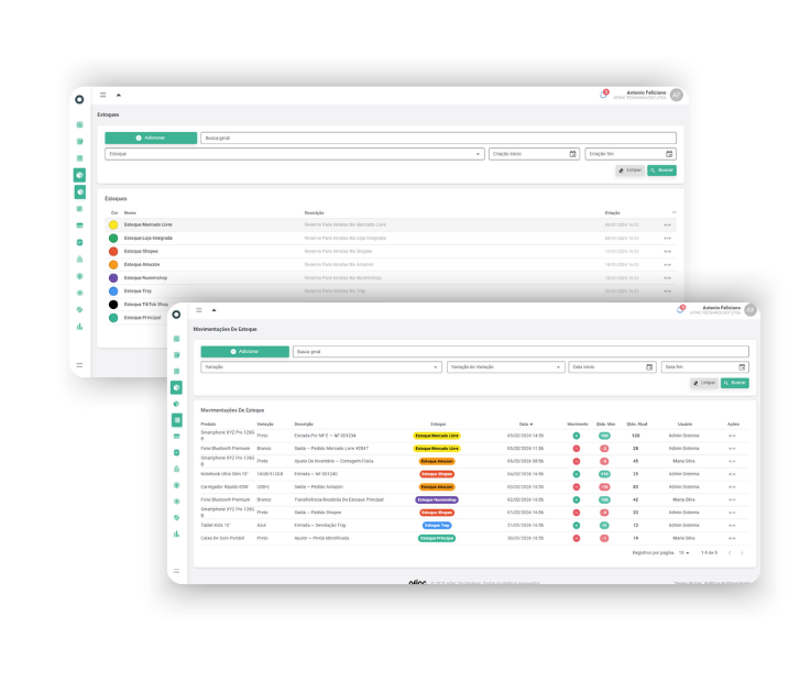 Controle de estoque integrado